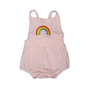 shishifang NWT rainbow baby bubble romper pink tie back infant toddler 80 12m